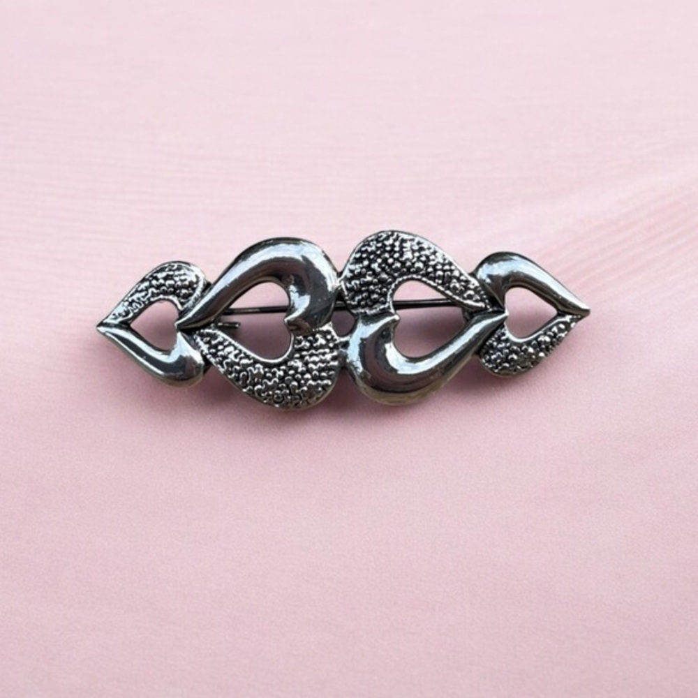Vintage hearts brooch